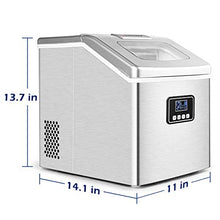 Load image into Gallery viewer, Euhomy Ice Maker Machine Countertop, 40Lbs/24H Auto Self-Cleaning, 24 pcs Ice Cube in 13 Mins, Portable Compact Ice Cube Maker, with Ice Scoop & Basket, Perfect for Home/Kitchen/Office/Bar (Silver)