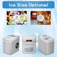 Load image into Gallery viewer, AGLUCKY Countertop Ice Maker Machine, Portable Ice Makers Countertop, Make 26 lbs ice in 24 hrs,Ice Cube Rready in 6-8 Mins with Ice Scoop and Basket