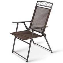 Load image into Gallery viewer, Giantex Set of 4 Patio Folding Sling Chairs Steel Camping Deck Garden Pool Backyard Chairs