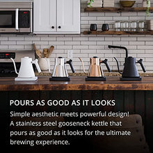 Load image into Gallery viewer, Fellow Stagg EKG Electric Gooseneck Kettle - Pour-Over Coffee and Tea Pot, Stainless Steel, Quick Heating, Matte White, Handle, 0.9 Liter