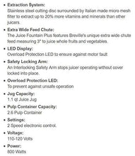 Load image into Gallery viewer, Breville JE98XL Juice Fountain Plus Centrifugal Juicer, Brushed Stainless Steel