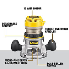 Load image into Gallery viewer, DEWALT Router, Fixed/Plunge Base Kit, Variable Speed, Soft Start, 2-1/4-HP (DW618PKB)