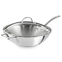 Load image into Gallery viewer, Calphalon Triply Stainless Steel 12-Inch Wok Stir Fry Pan With Cover