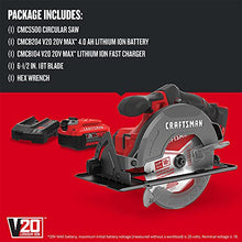 Load image into Gallery viewer, CRAFTSMAN V20* 6-1/2-Inch Cordless Circular Saw Kit (CMCS500M1)