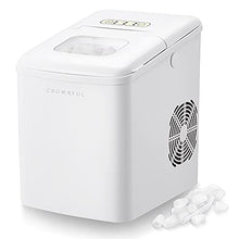 Load image into Gallery viewer, CROWNFUL Ice Maker Machine for Countertop, 9 Bullet Ice Cubes S/L Ready in 7 Minutes, 26lbs/24H, Auto self-Cleaning, Portable Small Ice Maker with Scoop and Basket (White)