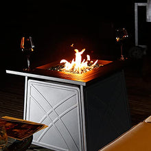 Load image into Gallery viewer, BALI OUTDOORS Firepit LP Gas Fireplace 28" Square Table 50,000BTU Fire Pit, Black