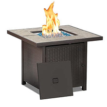 Load image into Gallery viewer, BALI OUTDOORS Propane Gas Fire Pit Table, 32 inch 50,000 BTU Square Gas Firepits for Outside, Brown