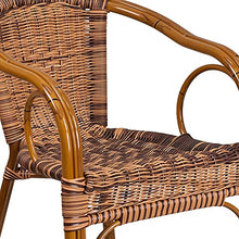 Load image into Gallery viewer, Flash Furniture Cadiz Series Dark Red Bamboo-Aluminum Indoor-Outdoor Restaurant-Patio Chair with Burning Brown Rattan