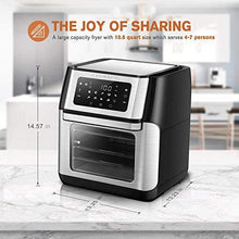 Load image into Gallery viewer, CROWNFUL 10-in-1 Air Fryer Toaster Oven, Convection Roaster with Rotisserie & Dehydrator, 10.6 Quart, Digital LCD Touch Screen, Accessories and Recipe Included