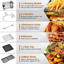 Load image into Gallery viewer, CROWNFUL 10-in-1 Air Fryer Toaster Oven, Convection Roaster with Rotisserie & Dehydrator, 10.6 Quart, Digital LCD Touch Screen, Accessories and Recipe Included