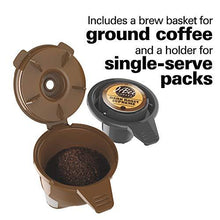 Load image into Gallery viewer, Hamilton Beach FlexBrew Coffee Maker, Single Serve & Full Pot, Compatible with K-Cup Pods or Grounds, Programmable, Includes Permanent Filter, Black (49950C), Silver