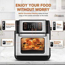 Load image into Gallery viewer, CROWNFUL 10-in-1 Air Fryer Toaster Oven, Convection Roaster with Rotisserie & Dehydrator, 10.6 Quart, Digital LCD Touch Screen, Accessories and Recipe Included