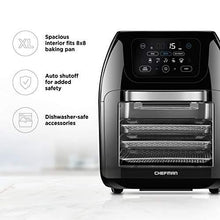 Load image into Gallery viewer, Chefman Multifunctional Digital Air Fryer+ Rotisserie, Dehydrator, Convection Oven, 14 Touch Screen Presets Fry, Roast, Dehydrate & Bake, Auto Shutoff, Accessories Included, XL 10L Family Size