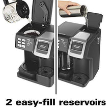 Load image into Gallery viewer, Hamilton Beach FlexBrew Coffee Maker, Single Serve & Full Pot, Compatible with K-Cup Pods or Grounds, Programmable, Includes Permanent Filter, Black (49950C), Silver