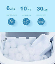 Load image into Gallery viewer, COOLLIFE Compact Counter top Ice Maker Machine with Self-cleaning- 2 Size Bullet Shaped Ice,9 Cubes Ready in 6-8 Minutes,26LBS/24H-with Ice Scoop and Basket for Home/Office (Copper)