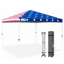 Load image into Gallery viewer, EAGLE PEAK 10’ x 10' Pop Up Canopy Tent Instant Outdoor Canopy Straight Leg Shelter with Adjustable Height and Wheeled Carrying Bag (American Flag)