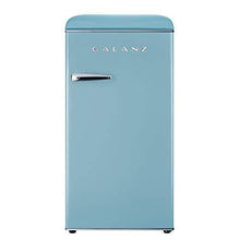 Load image into Gallery viewer, Galanz GLR33MBER10 Retro Compact Refrigerator, Single Door Fridge, Adjustable Mechanical Thermostat with Chiller, Blue, 3.3 Cu Ft