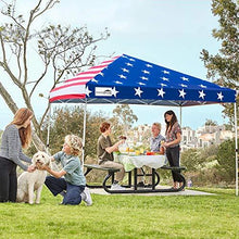 Load image into Gallery viewer, EAGLE PEAK 10’ x 10' Pop Up Canopy Tent Instant Outdoor Canopy Straight Leg Shelter with Adjustable Height and Wheeled Carrying Bag (American Flag)