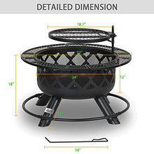 Load image into Gallery viewer, BALI OUTDOORS Wood Burning Fire Pit with Quick Removable Cooking Grill, Black, 32in
