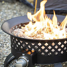Load image into Gallery viewer, Bond Manufacturing 67836 54,000 BTU Aurora Camping, Backyard, Tailgating, Hunting and Patio. Locking Lid & Carry Handle Portable Steel Propane Gas Fire Pit Outdoor Firebowl, 18.5", Bronze