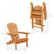 Load image into Gallery viewer, Best Choice Products Folding Wooden Adirondack Lounger Chair Accent Furniture w/Natural Finish, Brown