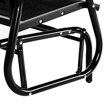 Load image into Gallery viewer, Esright 2 Seats Outdoor Swing Glider Loveseat Chair with Powder Coated Steel Frame, Garden Rocking Seating, Patio Bench for 2 Person, Black