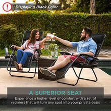 Load image into Gallery viewer, Best Choice Products Set of 2 Adjustable Steel Mesh Zero Gravity Lounge Chair Recliners w/Pillows and Cup Holder Trays - Burnt Orange