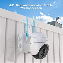 Load image into Gallery viewer, Security Camera Outdoor, Wireless WiFi 360° PTZ Camera, ieGeek 15000mAh Solar Security Camera Battery Powered, Home Surveillance Camera with 2-Way Audio, Motion Detection, 1080P Night Vision, SD/Cloud