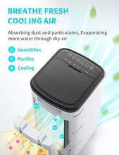 Load image into Gallery viewer, COMFYHOME 3-IN-1 Portable Air Conditioner, Evaporative Air Cooler w/Cooling & Humidifier, 3 Wind Speeds, 4 Casters, 65° Oscillation, 12H Timmer& Remote, 455 CFM, Cools 170 Square Feet for Room Office