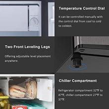Load image into Gallery viewer, Walsh WSR17S5 Compact Refrigerator, 1.7 Cu.Ft Single Door Fridge, Adjustable Mechanical Thermostat with Chiller, Reversible Doors, Stainless Steel Look