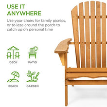 Load image into Gallery viewer, Best Choice Products Folding Wooden Adirondack Lounger Chair Accent Furniture w/Natural Finish, Brown