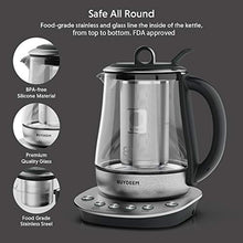 Load image into Gallery viewer, BUYDEEM K2423 Tea Maker, Durable 316 Stainless Steel & German Schott Glass Electric Kettle, Removable Infuser, Auto Keep Warm, BPA Free, 1.2L