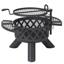 Load image into Gallery viewer, BALI OUTDOORS Fire Pits Outdoor Wood Burning, Practical Fire Pit with Cooking Grate Outdoor Fireplace with Cooking Grill Firepit Grill, Black