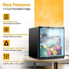 Load image into Gallery viewer, Mini Fridge, TECCPO 1.7 Cu.Ft. Small Refrigerator, Energy Star, 6 Adjustable Thermostat Control, One-touch Easy Defrost, 37 dB, Compact Refrigerator for Bedroom, Dorm, Office - TAMF30