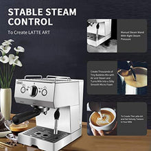 Load image into Gallery viewer, Gevi Espresso Machine 15 Bar with Milk Frother, Expresso Coffee Machine for Espresso, Latte and Mocha, 1.5L Removable Water Tank and Double Temperature Control System, Classial, Sliver, 1050W