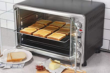 Load image into Gallery viewer, Elite Gourmet ETO-4510M Double French Door Countertop Convection Toaster Oven, Bake Broil Toast Rotisserie Keep Warm 12"-14" pizza 2 Racks, 18-Slice, 45 L, Stainless Steel & Black