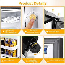 Load image into Gallery viewer, Mini Fridge, TECCPO 1.7 Cu.Ft. Small Refrigerator, Energy Star, 6 Adjustable Thermostat Control, One-touch Easy Defrost, 37 dB, Compact Refrigerator for Bedroom, Dorm, Office - TAMF30
