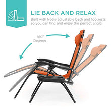 Load image into Gallery viewer, Best Choice Products Set of 2 Adjustable Steel Mesh Zero Gravity Lounge Chair Recliners w/Pillows and Cup Holder Trays - Burnt Orange