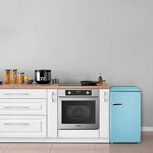Load image into Gallery viewer, Galanz GLR33MBER10 Retro Compact Refrigerator, Single Door Fridge, Adjustable Mechanical Thermostat with Chiller, Blue, 3.3 Cu Ft