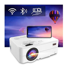 Load image into Gallery viewer, WiFi Bluetooth Projector - Artlii Enjoy 2 Mini Projector for iPhone Support Full HD 1080P and 300'' Display, 6000L Brightness, Keystone & Zoom, Outdoor Projector Compatible with TV Stick, iOS, Android