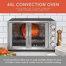 Load image into Gallery viewer, Elite Gourmet ETO-4510M Double French Door Countertop Convection Toaster Oven, Bake Broil Toast Rotisserie Keep Warm 12"-14" pizza 2 Racks, 18-Slice, 45 L, Stainless Steel & Black