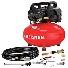 Load image into Gallery viewer, Craftsman Air Compressor, 6 Gallon, Pancake, Oil-Free with 13 Piece Accessory Kit (CMEC6150K)