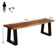 Load image into Gallery viewer, Giantex Wooden Dining Bench Seating Chair Rustic Indoor &Outdoor Furniture (Rustic Brown&Black)