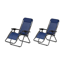 Load image into Gallery viewer, Caravan Canopy Infinity Zero Gravity Steel Frame Patio Deck Chair, Blue (Pair)