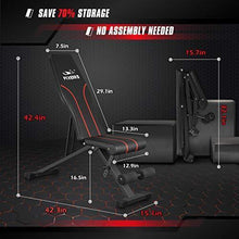 Load image into Gallery viewer, FLYBIRD Adjustable Bench,Utility Weight Bench for Full Body Workout- Multi-Purpose Foldable incline/decline Bench (Black)