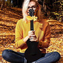 Load image into Gallery viewer, Enya Concert Ukulele Nova U 23’’ Carbon Fiber Travel Ukulele with Beginner Kit includes online lessons, case, strap, capo and strings (Black)