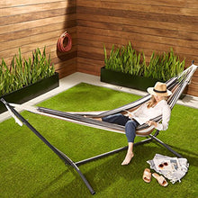 Load image into Gallery viewer, Amazon Basics Double Hammock with 9-Foot Space Saving Steel Stand and Carrying Case, Multi Color, 400 lb Capacity
