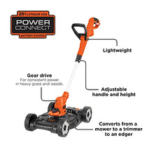 Load image into Gallery viewer, BLACK+DECKER 3-in-1 String Trimmer/Edger & Lawn Mower, 6.5-Amp, 12-Inch, Corded (MTE912) (Power cord not included)