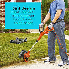 Load image into Gallery viewer, BLACK+DECKER 3-in-1 String Trimmer/Edger & Lawn Mower, 6.5-Amp, 12-Inch, Corded (MTE912) (Power cord not included)