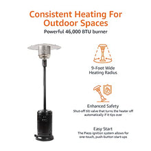 Load image into Gallery viewer, Amazon Basics 46,000 BTU Outdoor Propane Patio Heater with Wheels, Commercial & Residential - Havana Bronze